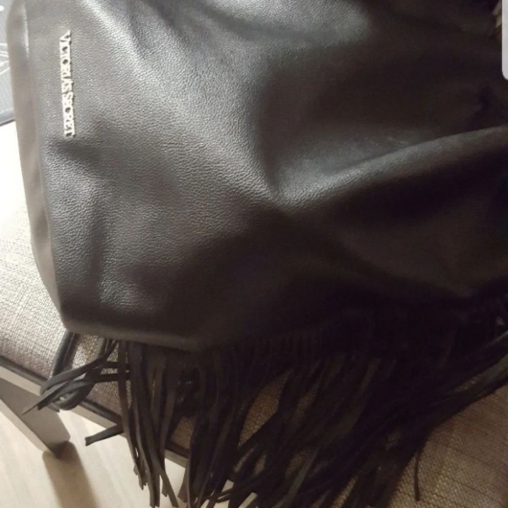 Victoria Secret Black Frilly Backpack